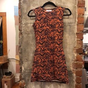 Omighty Orange & Blue Psychedelic Melt Dress